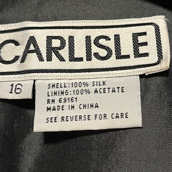 Carlisle Silk Trench Black Jacket Sz 16 - Picture 7 of 7